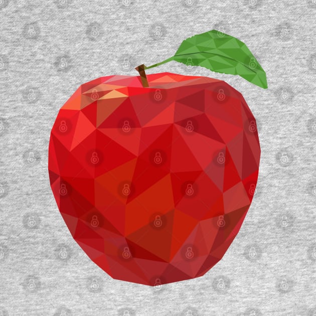 Red Apple Low Poly Art by TheLowPolyArtist